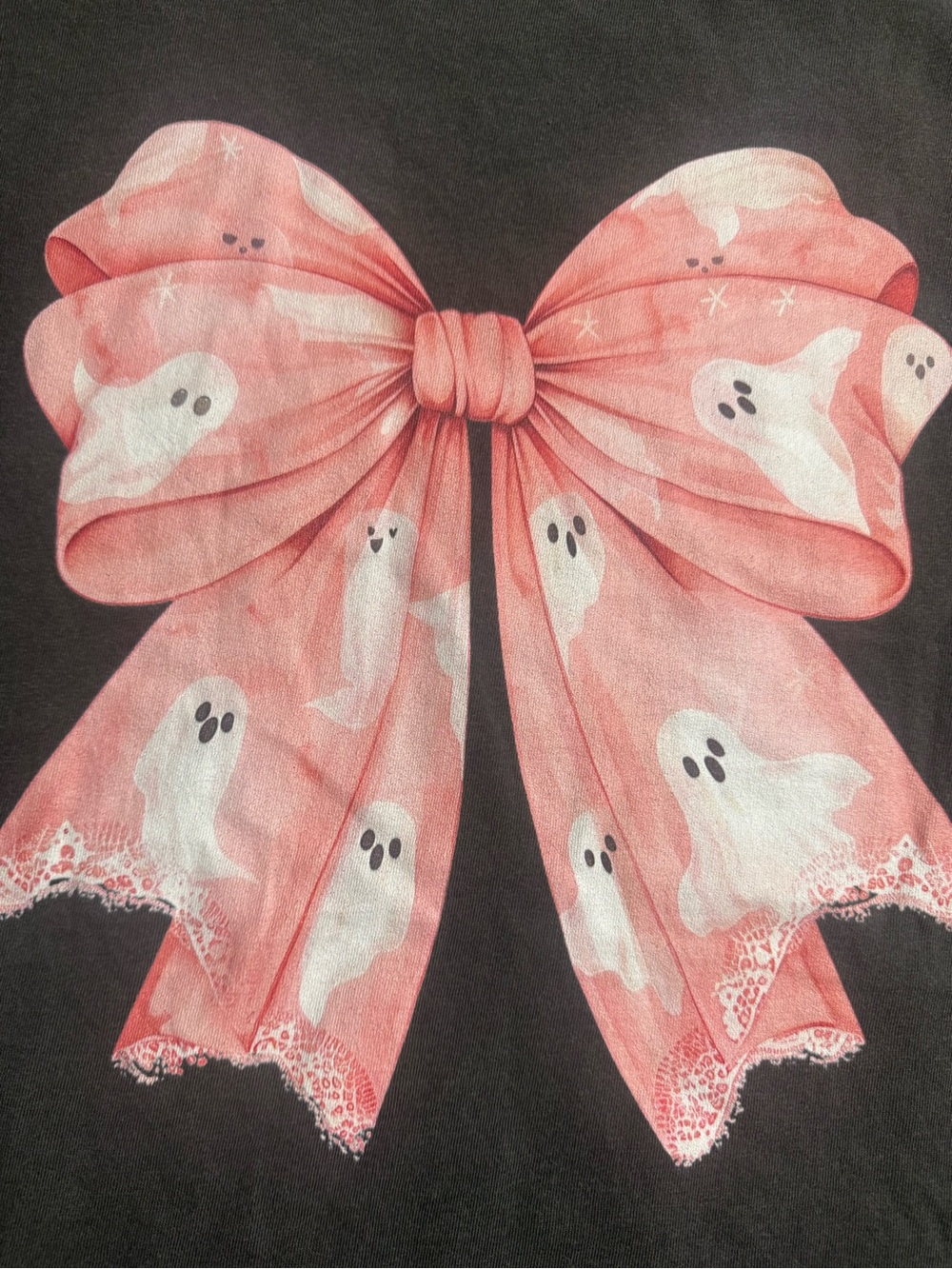 Comfort Colors Pink Ghost Bow Short Sleeve Tee - Picture 4 of 6